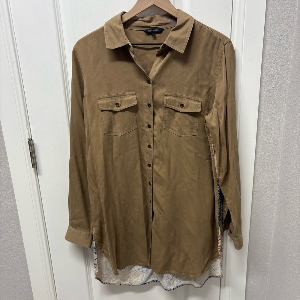 John Mark Patchwork Embroidered Back Button Down … - image 2